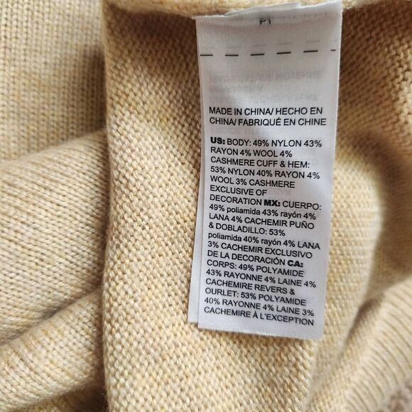 Chicos Sweater Womens Medium Wool Cashmere Blend Embroidered Cheetah Tan Animal - Picture 5 of 5